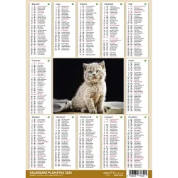 KALENDARZ A4 KOTY PLAKIETKA 2025