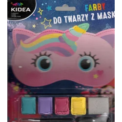 ZESTAW FARB DO MALOWANIA TWARZY MASKA JEDNOROŻEC - Kidea