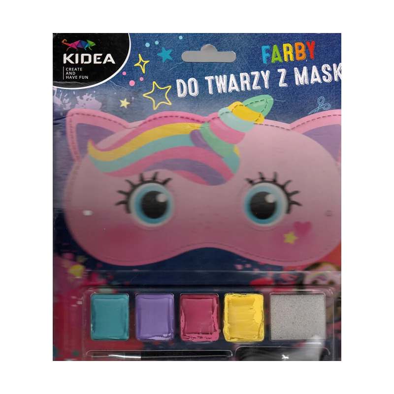ZESTAW FARB DO MALOWANIA TWARZY MASKA JEDNOROŻEC - Kidea