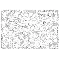 DINOZAURY KOLOROWANKA PODŁOGOWA XXL 120 X 80 CM - Monumi