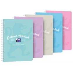 KOŁOZESZYT W KRATKĘ B5 PASTEL 80 KARTEK OXFORD