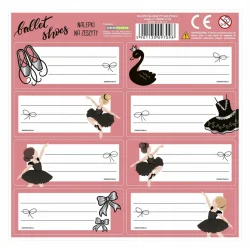 NAKLEJKI NA ZESZYTY BALETNICE 3 ARKUSZE DERFROM