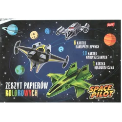 ZESZYT PAPIERÓW KOLOROWYCH A4 17 KARTEK SPACE PILOT - St. Majewski