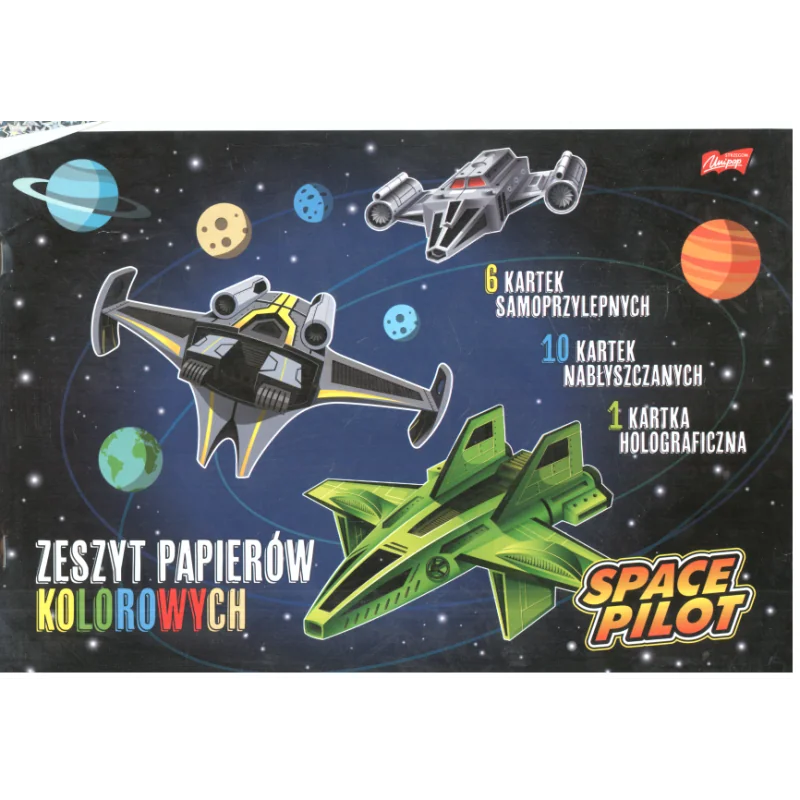 ZESZYT PAPIERÓW KOLOROWYCH A4 17 KARTEK SPACE PILOT - St. Majewski