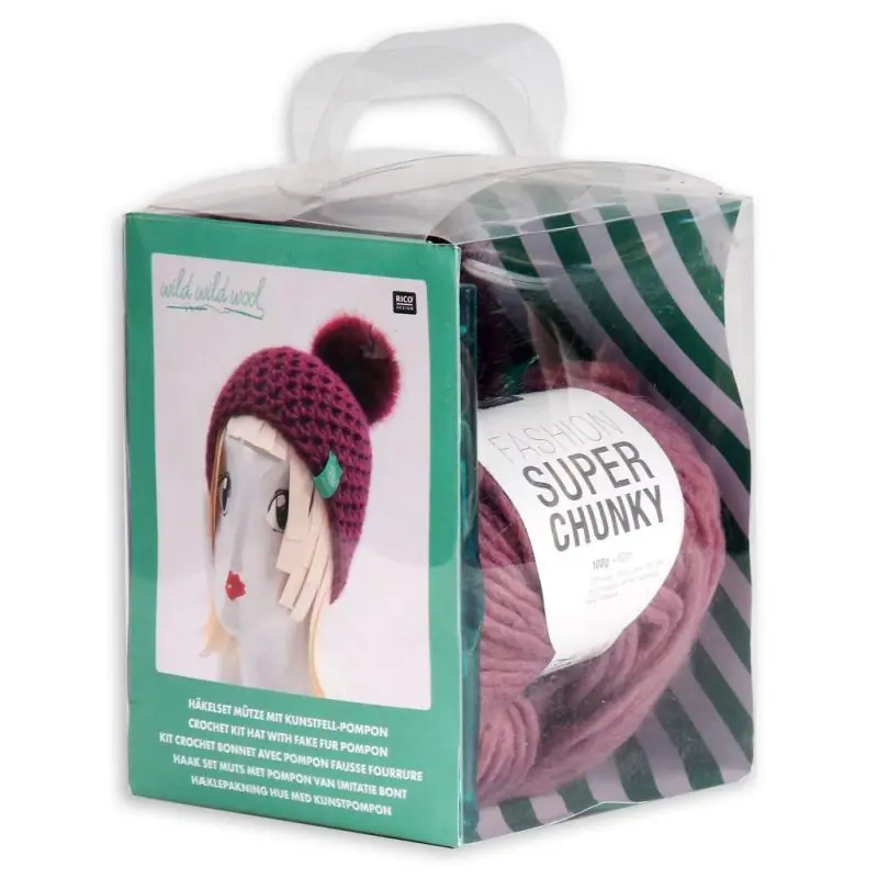 CZAPKA Z POMPONEM ZESTAW DO SZYDEŁKOWANIA