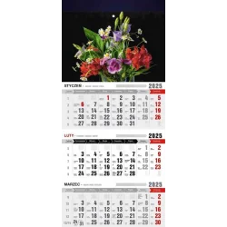 KALENDARZ TRÓJDZIELNY KWIATY 2025