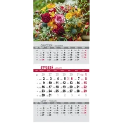 KALENDARZ TRÓJDZIELNY KWIATY 2025