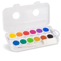 FARBY WODNE 12 KOLORÓW + PĘDZELEK ACQUERELLO
