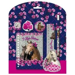 ZESTAW 6 PRZYBORÓW SZKOLNYCH KONIE