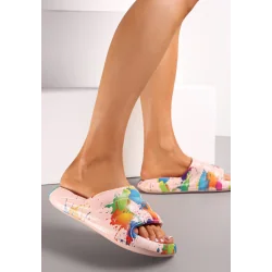 RÓŻOWE KLAPKI PIANKOWE Z SZEROKIM PASKIEM ROZMIAR 40