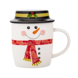 KUBEK CERAMICZNY Z PRZYKRYWKĄ BAŁWANEK 350 ML