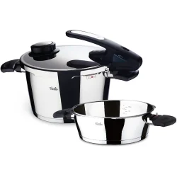 SZYBKOWAR 4L + 2.5 L Z WKŁADEM DO GOTOWANIA FISSLER VITAVIT EDITION DESIGN