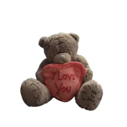 MIŚ MASKOTKA Z SERCEM I LOVE YOU 7 CM