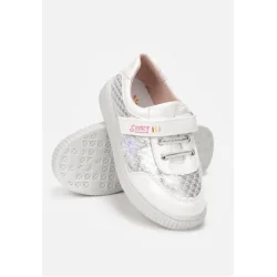 BIAŁE PÓŁBUTY DZIEWCZĘCE ZE SKÓRZANĄ WKŁADKĄ ROZMIAR 24