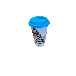 KUBEK TERMICZNY CERAMICZNY Z SILIKONOWĄ POKRYWKĄ 360ML