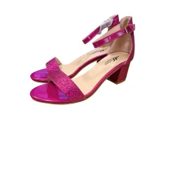 FUKSJOWE SANDAŁY NA NISKIM OBCASIE ROZMIAR 36