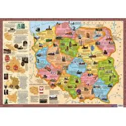 POLSKA WOJEWÓDZTWA MAPA KONTUROWA 1:1 500 000 PLAKAT