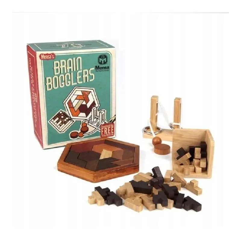 MENSA 3 DREWNIANE ŁAMIGŁÓWKI LOGICZNE EDYCJA LIMITOWANA - Panon MENSA 3 DREWNIANE ŁAMIGŁÓWKI LOGICZNE EDYCJA LIMITOWANA - Panon