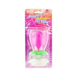 ŚWIECZKA GRAJĄCO-TAŃCZĄCA RÓŻOWA NA BLISTRZE 