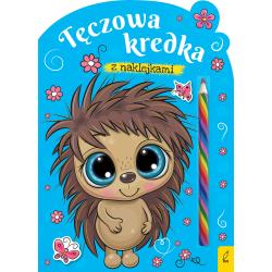 JEŻ. TĘCZOWA KREDKA Z NAKLEJKAMI