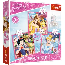 ZACZAROWANY ŚWIAT KSIĘŻNICZEK PUZZLE 3W1 100 ELEMENTÓW TREFL 3+