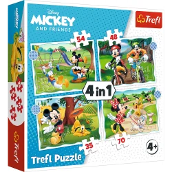 FAJNY DZIEŃ MICKIEGO PUZZLE 4W1 207 ELEMENTÓW TREFL 4+