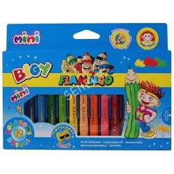 KREDKI FLAMINGO MINI TRÓJKĄTNE Z TEMPERÓWKĄ 12 KOLORÓW
