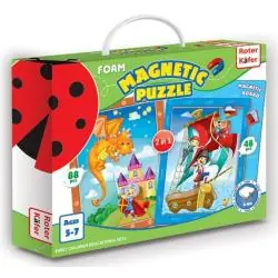 ODWAŻNY RYCERZ I PIRACI PUZZLE PIANKOWE MAGNETYCZNE 88 ELEMENTÓW 5-7 LAT