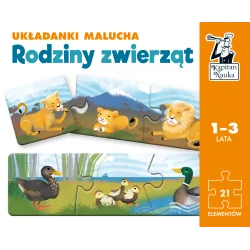 RODZINY ZWIERZĄT UKŁADANKI MALUCHA 21 ELEMENTÓW 1-3 LATA
