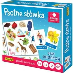 PSOTNE SŁÓWKA GŁOSKI SZUMIĄCE ZABAWY LOGOPETYCZNE ADAMIGO 5+