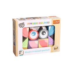 UKŁADANKA 8W1 DREWNIANA STWORKI KOLORKI TREFL 2+