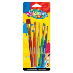 PĘDZELKI AKRYLOWE 5 SZTUK COLORINO KIDS