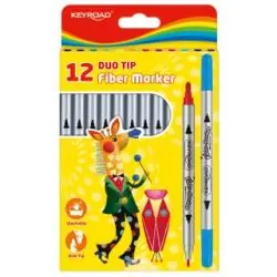 FLAMASTRY 12 KOLORÓW KEYROAD DUO TIP