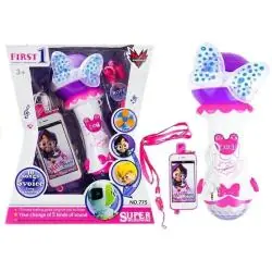 BAJKOWY MIKROFON KARAOKE DLA MAŁEJ PIOSENKARKI LEAN TOYS 3+ - Lean Toys