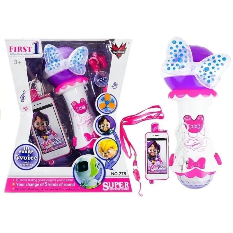 BAJKOWY MIKROFON KARAOKE DLA MAŁEJ PIOSENKARKI LEAN TOYS 3+ - Lean Toys