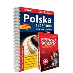 POLSKA ATLAS SAMOCHODOWY + INSTRUKCJA PIERWSZEJ POMOCY 1:250 000