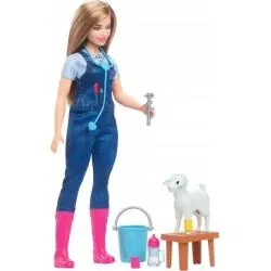 LALKA BARBIE WETERYNARKA NA FARMIE + AKCESORIA MATTEL 3+