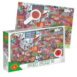 PUZZLE OBSERWACYJNE Z LUPĄ LOTNISKO 90 ELEMENTÓW ALEXANDER 4+