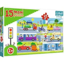 POJAZDY MIEJSKIE PUZZLE MAXI 15 ELEMENTÓW TREFL 2+