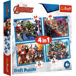 ODWAŻNI AVENGERSI PUZZLE 4W1 207 ELEMENTÓW TREFL 4+