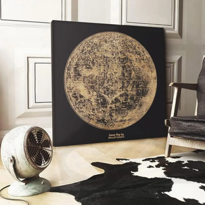 OBRAZ DREWNIANY LUNAR MAP 40 CM SMARTWOOD - Smartwoods