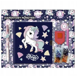 DIAMENTOWY PAMIĘTNIK Z KŁÓDKĄ JEDNOROŻEC