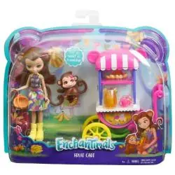 ENCHANTIMALS LALKA MAŁPKA Z WÓZKIEM Z OWOCAMI MATTEL 4+