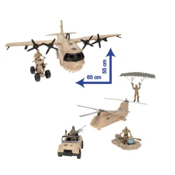 OPERACJA ELITE – ZESTAW WOJSKOWY - GIGANTYCZNY SAMOLOT, HELIKOPTER, POJAZDY I FIGURKI SMIKI 3+