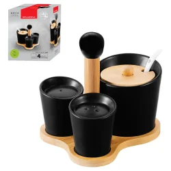 CUKIERNICA SOLNICZKA I PIEPRZNICZKA NA BAMBUSOWEJ PODSTAWCE FLORINA ADRIA CZARNY