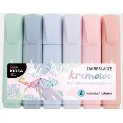 ZAKREŚLACZE KREMOWE 6 KOLORÓW KIDEA