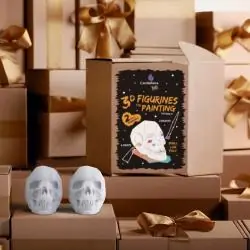 KOLOROWANKA 3D CZASZKA FIGURKA GIPSOWA 3+