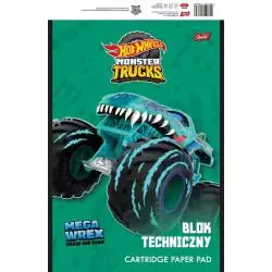 BLOK TECHNICZNY BIAŁY 10 KARTEK A4 HOT WHEELS MONSTER TRUCKS