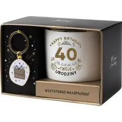 KUBEK CERAMICZNY 330ML + BRELOK PREZENT NA 40 URODZINY