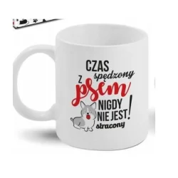 KUBEK CERAMICZNY 300ML CZAS SPĘDZONY Z PSEM NIGDY NIE JEST STRACONY